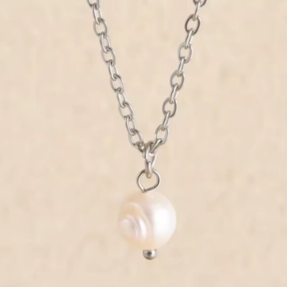 Pearl Necklace,Single Pearl Pendant Necklace,Freshwater Pearl Necklace - Picture 1 of 1